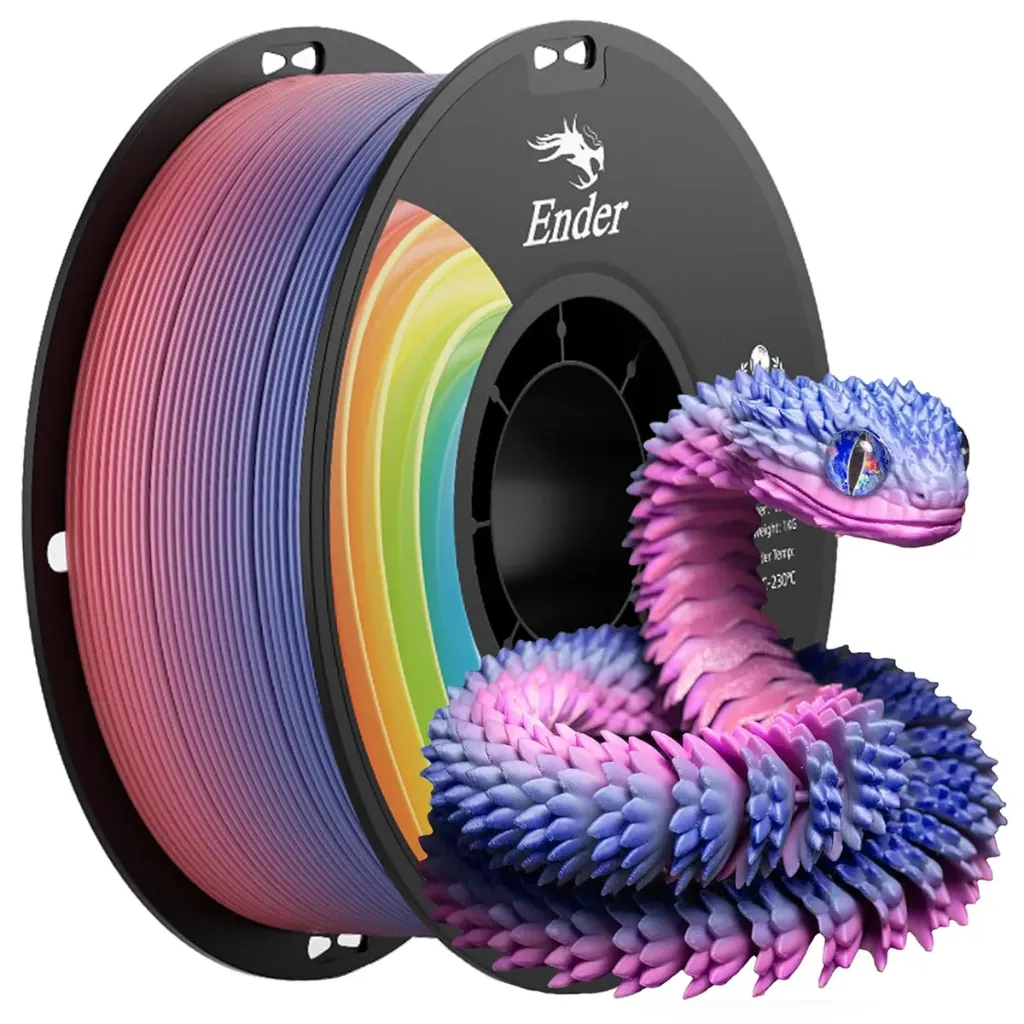 Creality 3D Printer Filament 1.75mm, Rainbow Upgrade PLA+ 3D Printing Filament  1kg