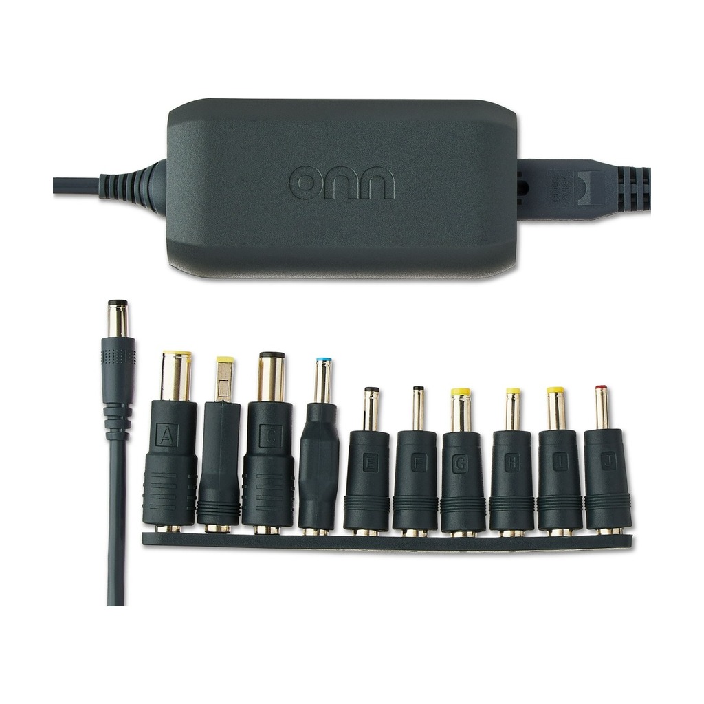 ONN 65W Laptop Charging Adapter with 10 interchangeable tips