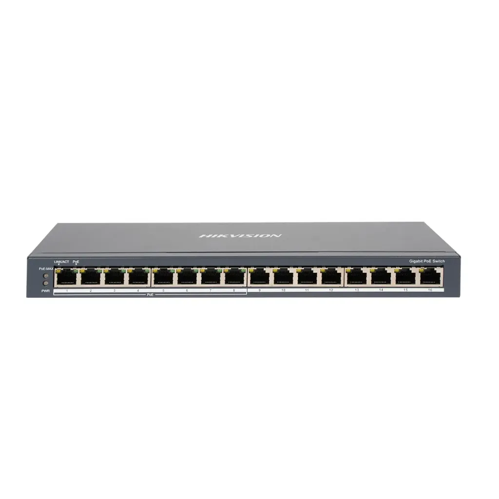 Hikvision 16 Port Gigabit Unmanaged PoE Switch