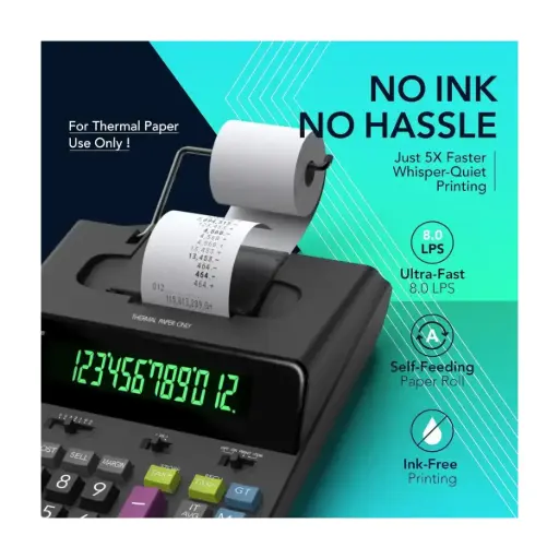 CATIGA 12 Digit Thermal Printing Calculator with Tape Print Out