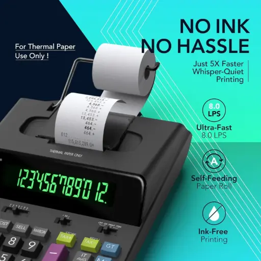 CATIGA 12 Digit Thermal Printing Calculator with Tape Print Out